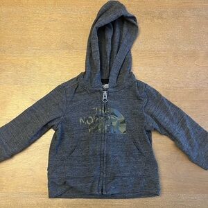 The North Face zip up hoodie size 3-6m